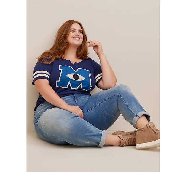 TORRID NWT DISNEY MONSTERS UNIVERSITY FOOTBALL SLUB TOP - Picture 3 of 6